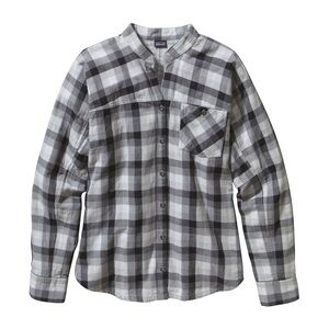 Patagonia Double Weave Black White Check Button Up Shirt Size 10